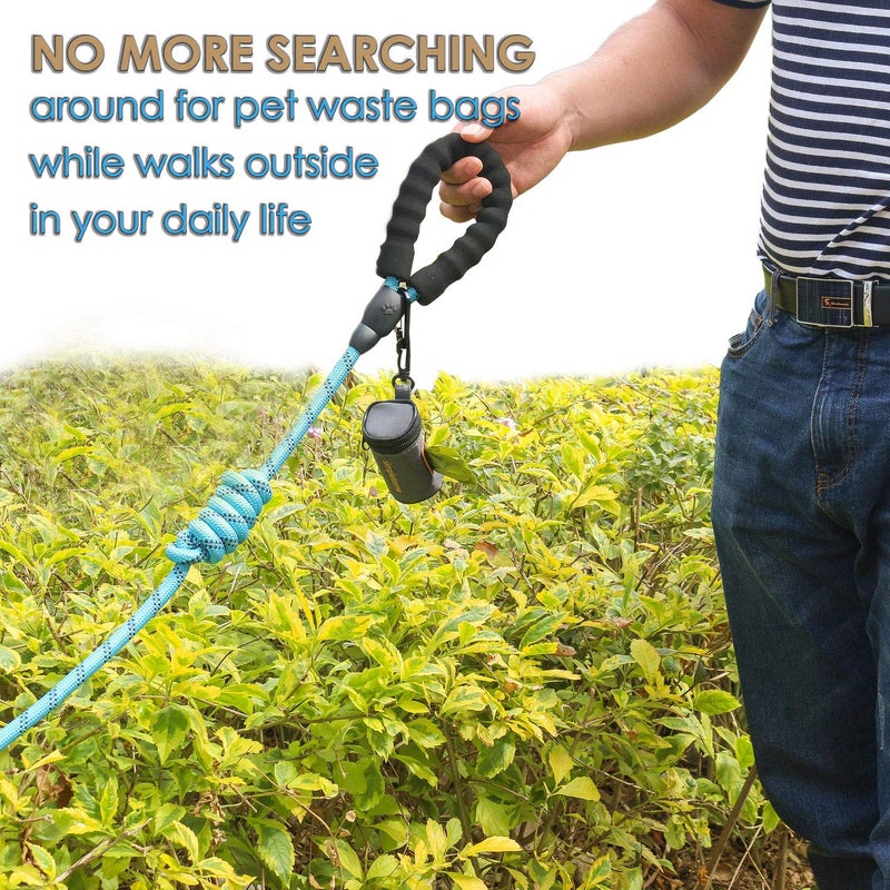 simpletome Dog Waste Bag Dispenser for Leash Belt Waterproof 1680D Oxford YKK Zipper (Grey) - Image 4